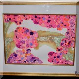A07. Framed abstract watercolor. 15&rdquo;h x 19&rdquo;w 